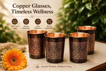 Copper Glass Set of 6: Best Options for Dining Tables, Gifts Everyday Use in India