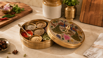 Colour Masala Box vs See-Through Masala Box: Which Brass Spice Box Should You Buy?