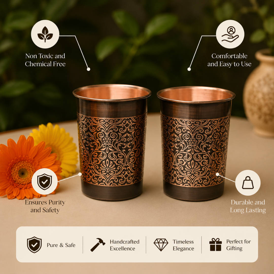 Classic Antique Copper Drinking Glass - Pure Tamba Glass