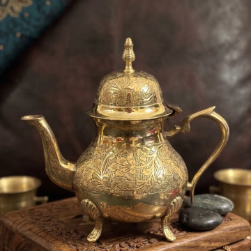 Brass Embossed Kettle / Pital Ketli - Textured Finish