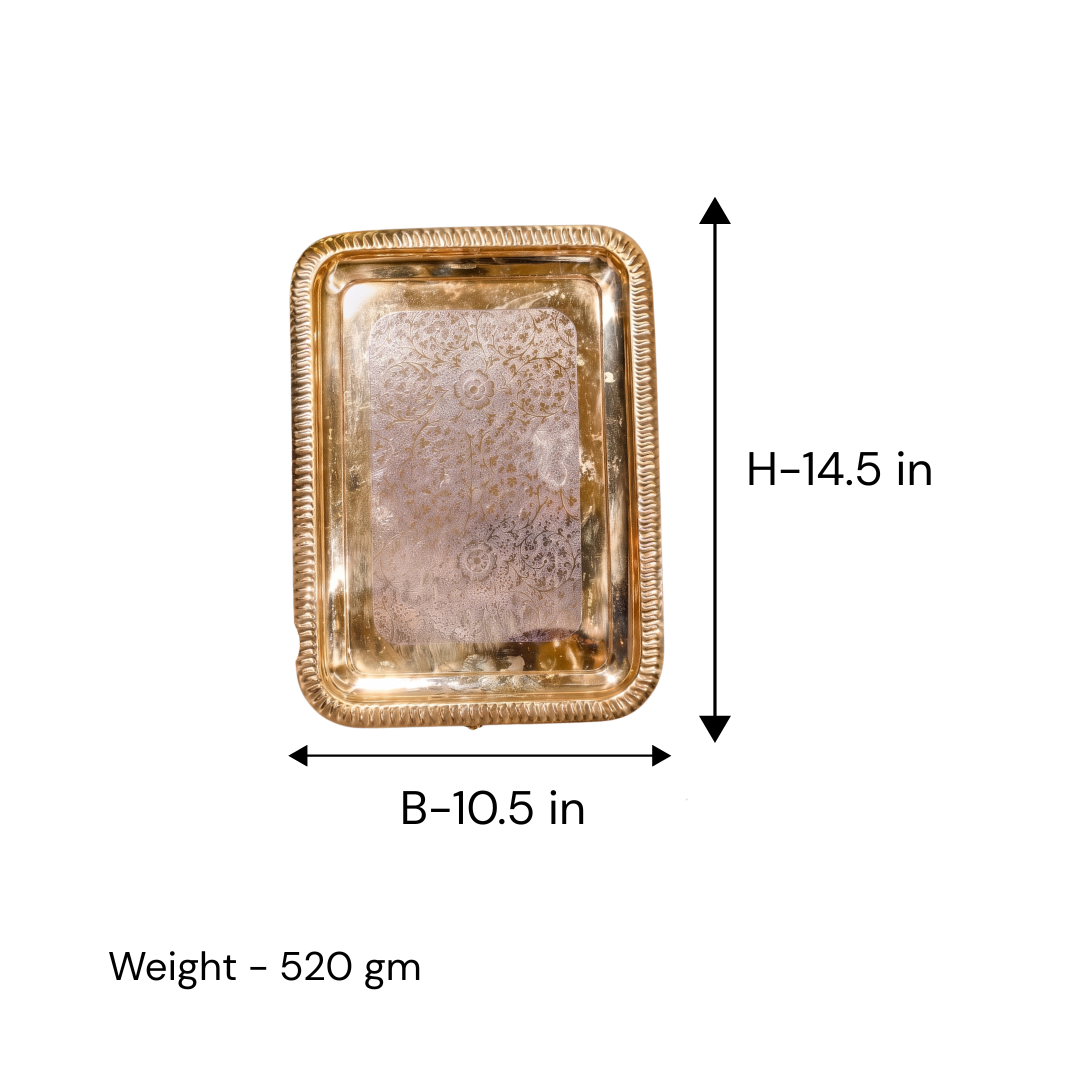 Brass Square Serving Tray / Pital Tray - Modern Geometric