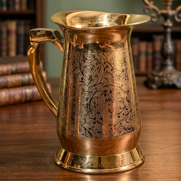 Brass Classic Etching Jug 1.5 Ltr / Pital Nakkashi Jug