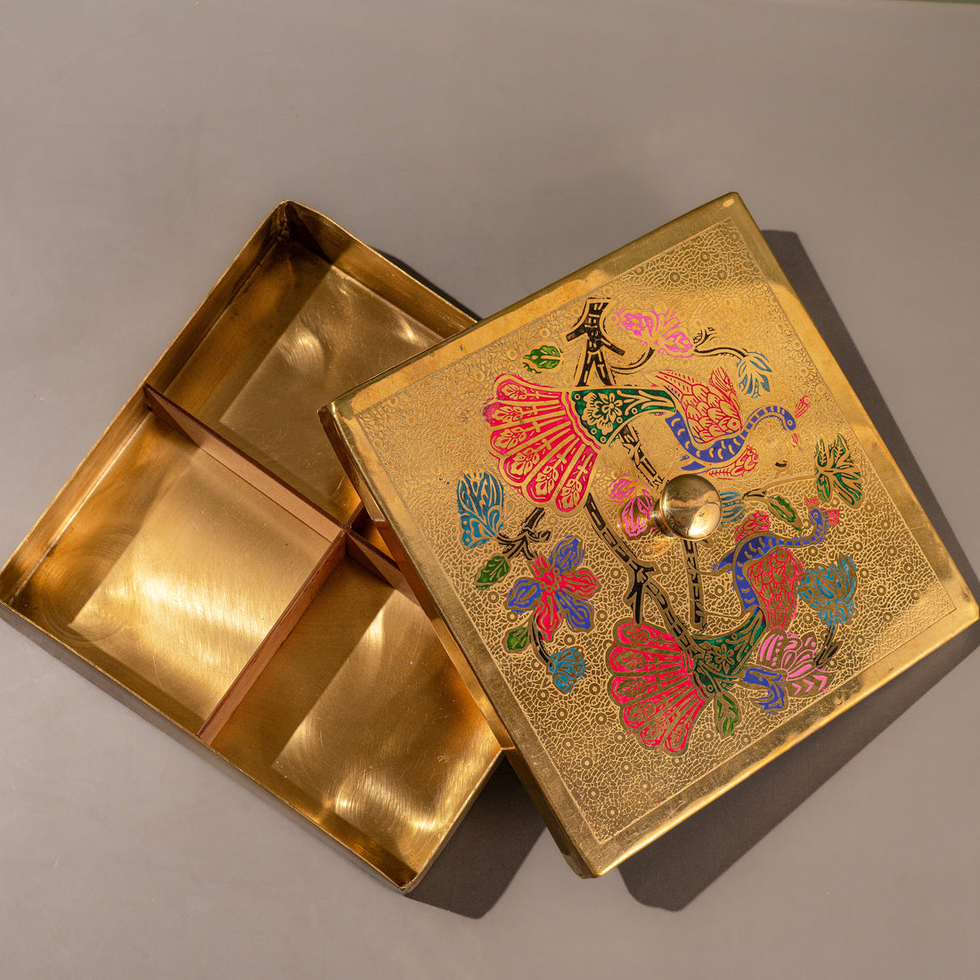 Brass Square Dry Fruit Box
