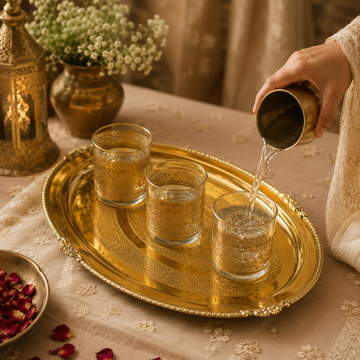 Brass Premium Serving Tray / Pital Tray - Luxury Finish