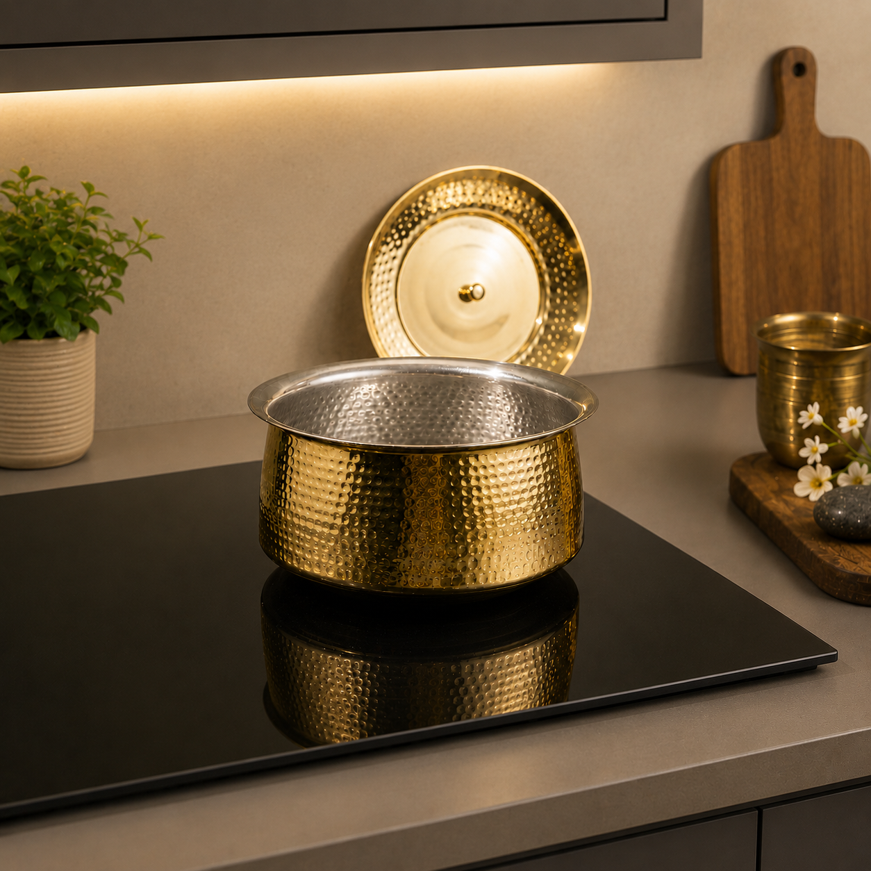 Brass Kalai Dogra / Pital Degchi - Tin-Coated Cookware