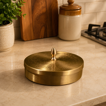 Brass Etching Masala Box / Pital Masala Dabba - Classic