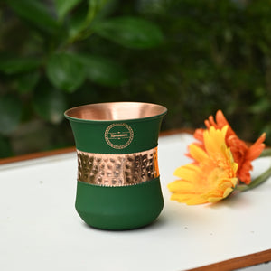 Copper Hammered Curved Glass - Green Tinted Finish