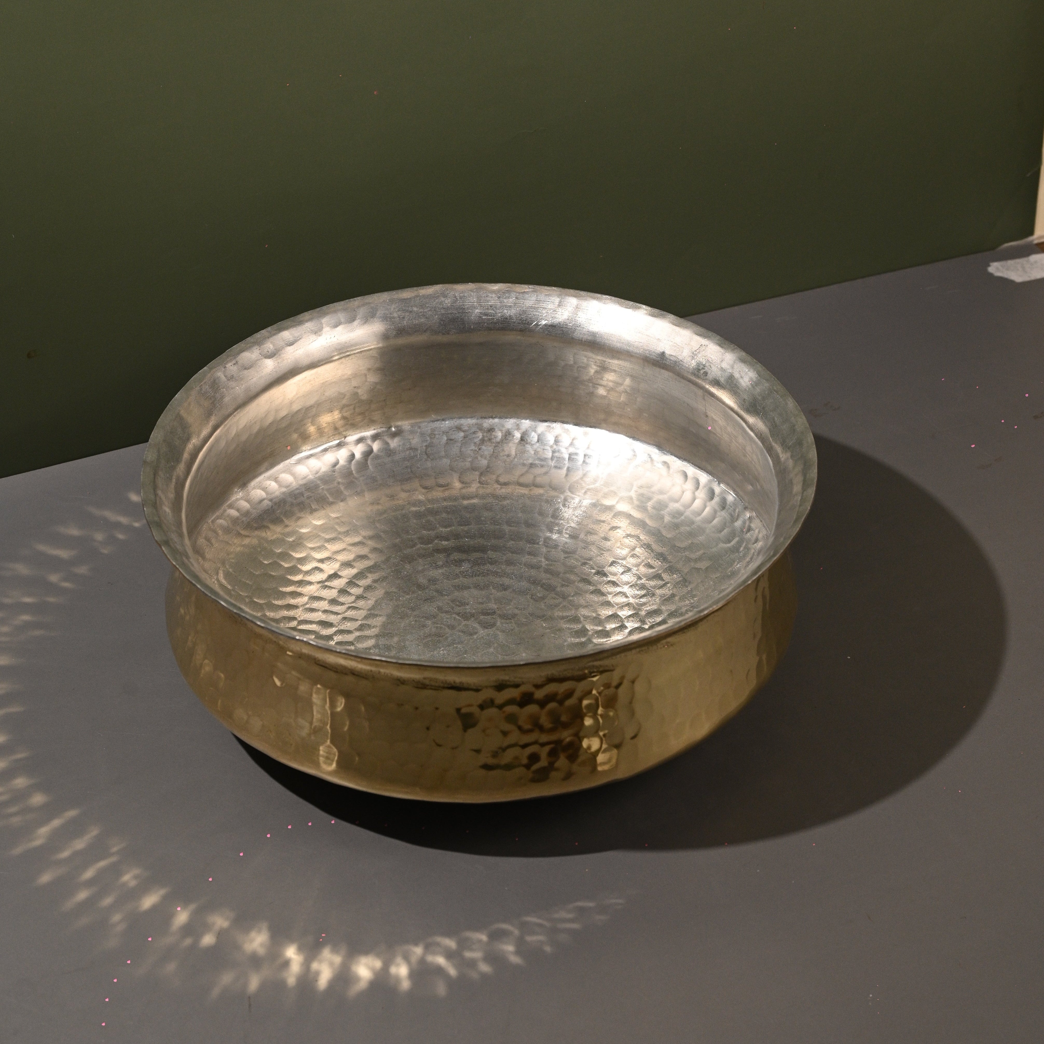 Brass Lagan Handi with Lid / Pital Biryani Handi - Heavy Base
