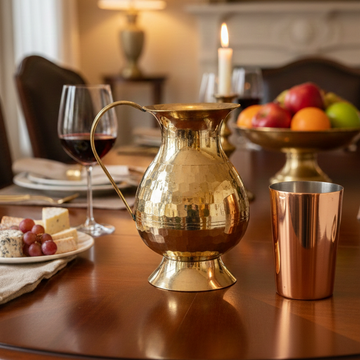 Brass Diamond Pattern Jug 1.5 Ltr / Pital Jug