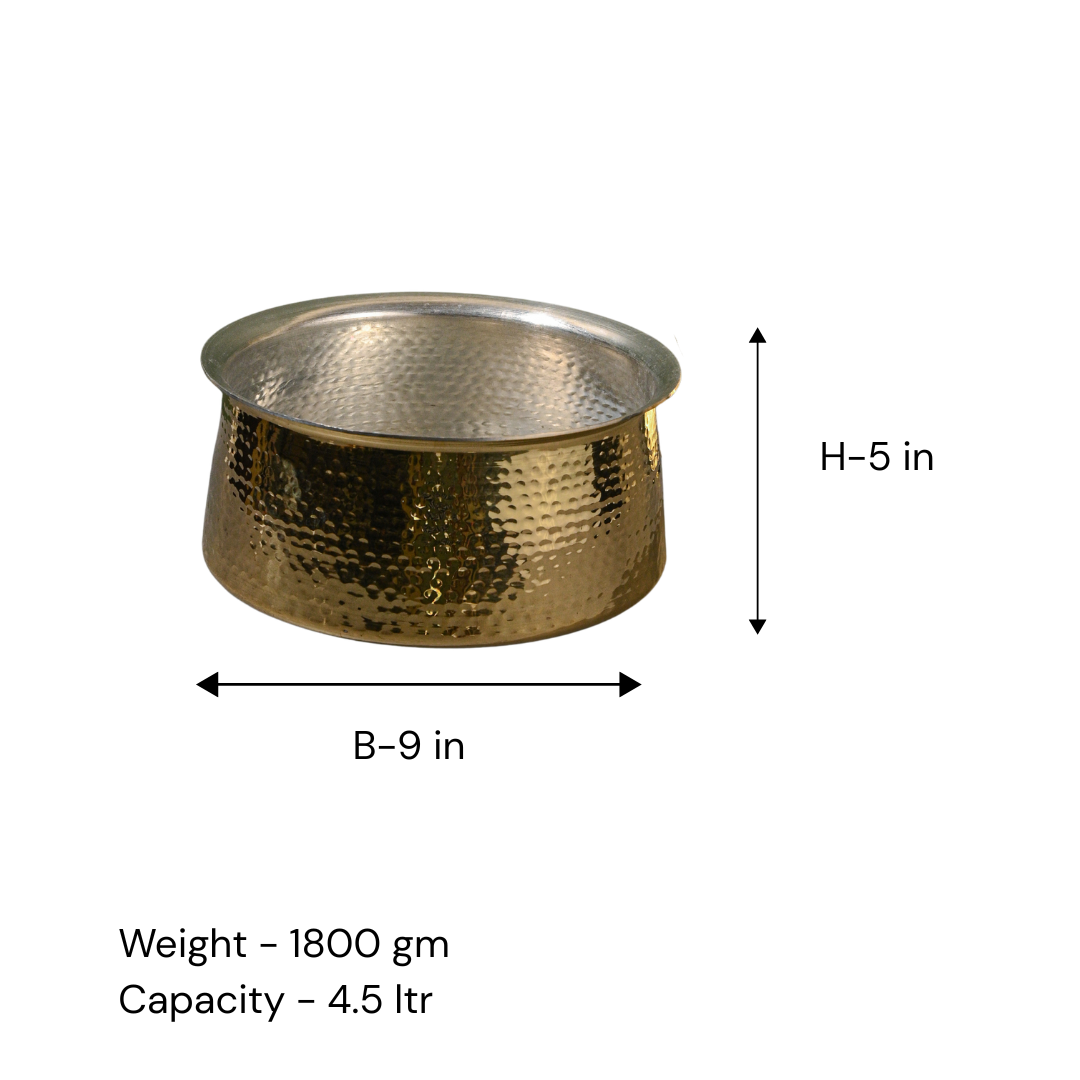 Brass Kalai Dogra / Pital Degchi - Tin-Coated Cookware