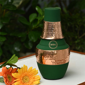 Copper Silk Green Venus Water Jar - Lacquered Finish 1.2L