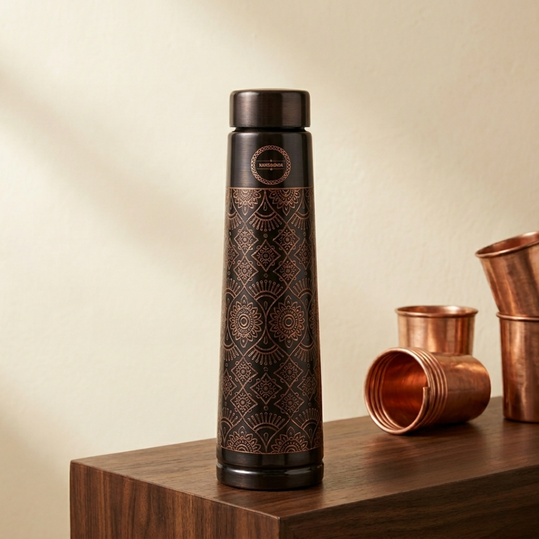 Antique Tower Copper Water Bottle 950ml - Dual Finish