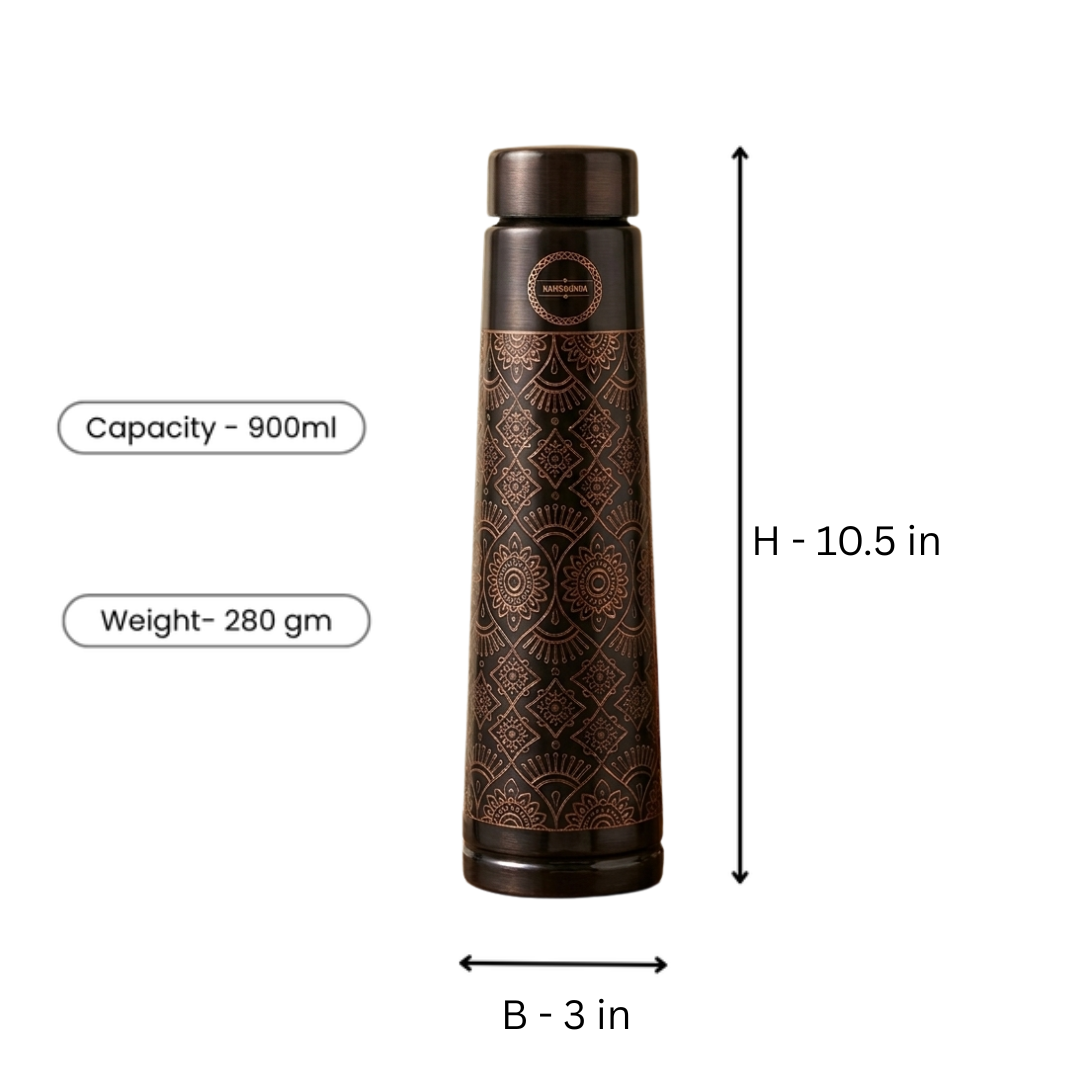 Antique Tower Copper Water Bottle 950ml - Dual Finish