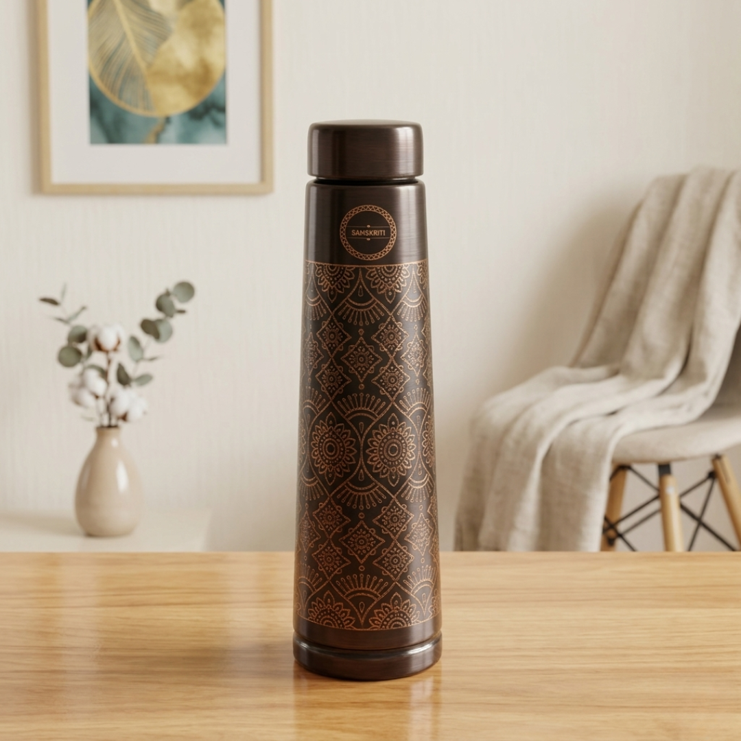 Antique Tower Copper Water Bottle 950ml - Dual Finish