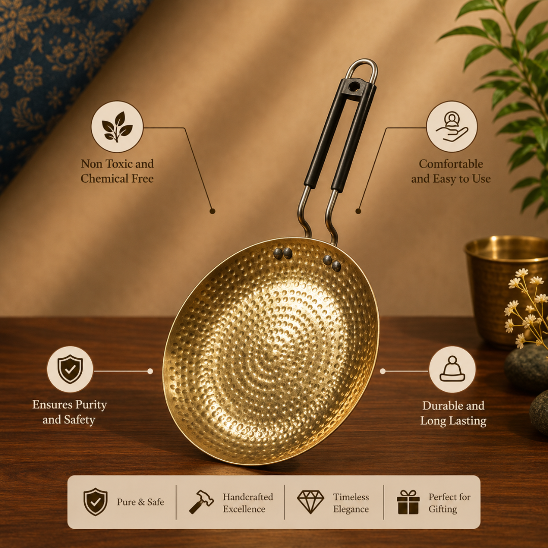 Brass Hammered Tawa / Pital Roti Tawa - Heavy Duty