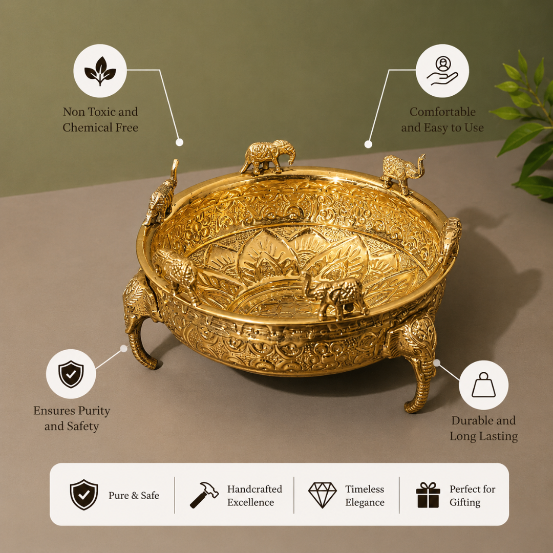 Brass Urli / Uruli - Traditional Floating Bowl for Decor
